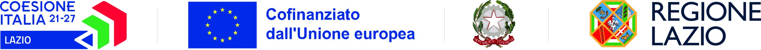 Loghi istituzionali PR FESR Lazio 2021-2027 - Cofinanziato dall'Unione europea